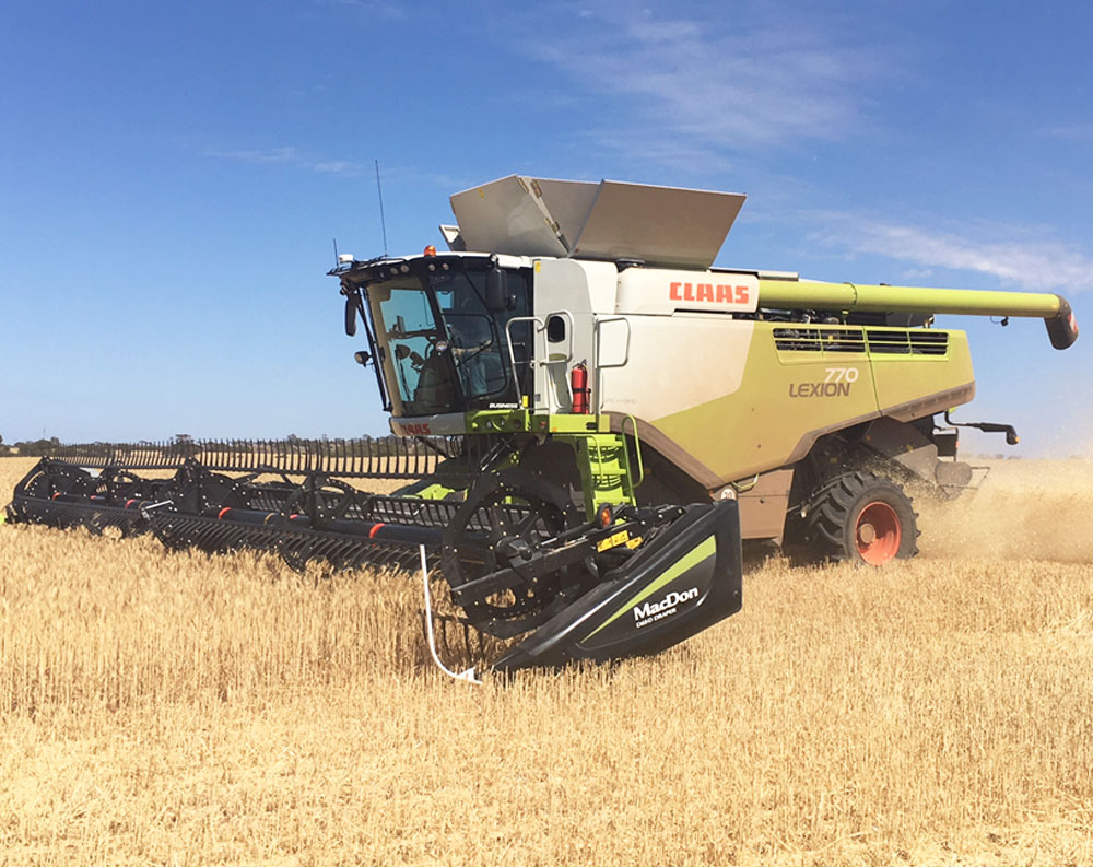 Two Claas 770 Lexion on the field
